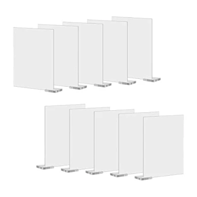 Image of Perfeclan 10Pcs Clear Acrylic Place Cards Holder with Stand Signs Seating Wedding Banquet Sublimation Handwritten Numbers