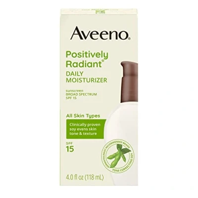 Image of Aveeno, Facial Moisturizers Positively Radiant Daily Moisturizer, Spf 15, 4 Fl Oz