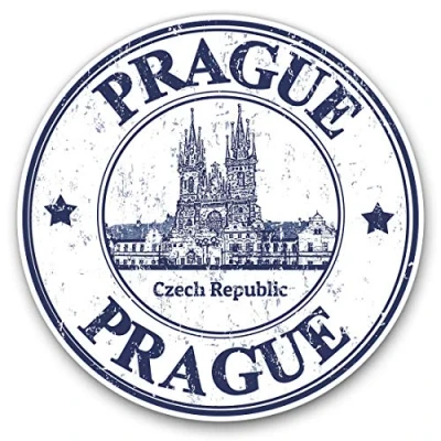 Image of Vinyl Stickers (Set of 2) 10cm Prague Czech Repubblic Travel Decals for Laptops,Tablets,Luggage,Scrap Booking,Fridges, 4796