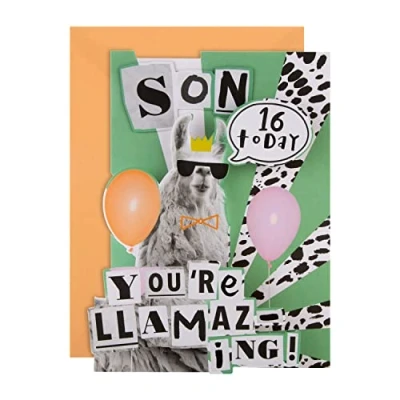 Image of Hallmark 16th Birthday Card for Son Die cut 3D Design