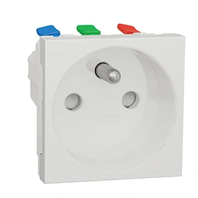 Image of Unica Socket 2P + T FR 90 Quick Coupling White Mecha Only