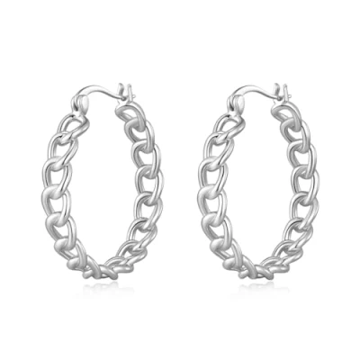 Image of Philip Jones Silver Plated Link Hoop Earrings
