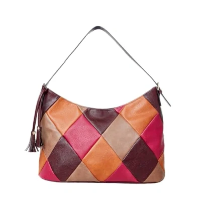 Image of Joe Browns Women&#039;s Retro Patchwork Slouchy Shoulder Bag, Brown Multi