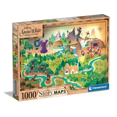 Image of Clementoni Jigsaw Puzzle Disney Snow White Story Maps 1000 Pieces For Adults 14 99 Years, Gift Men/Women, Disney, Made In Italy, 39815