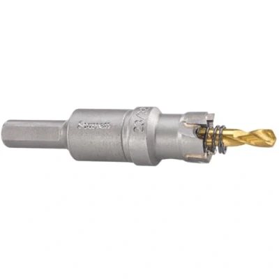 Image of Starrett Tungsten Carbide Tipped Hole Saw SM18 Sheet Metal Cutter With Arbor &amp; Pilot Drill Bit For Drilling Stainless Steel Aluminum Alloy 18MM