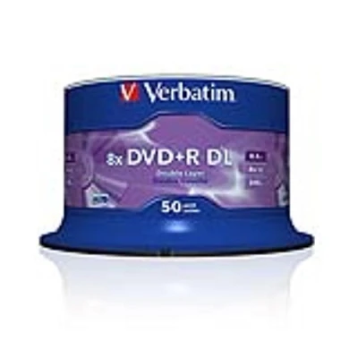 Image of Verbatim 43758 DVD+R 8x DL Matt Silver 50 pack