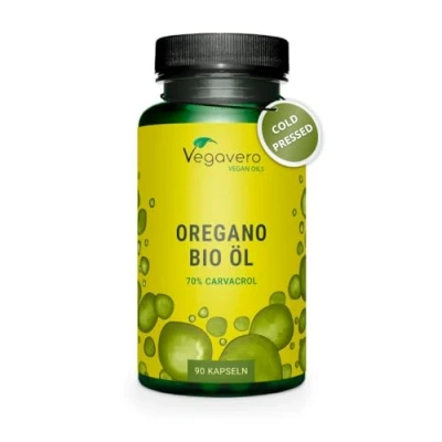 Image of Vegavero Organic Oregano Oil Capsules Vegan 90 mg Carvacrol, 3 Thymol Cold Pressed Essential NO Additives, Lab Tested