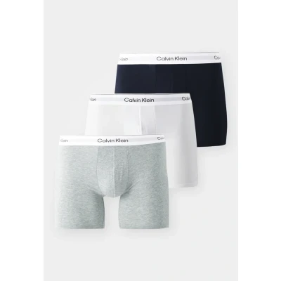 Image of Calvin Klein Underwear Boxer Brief 3 PACK ICON Cotton Stretch Pants, Men&#039;s, Size: XXL, Grey heather/white/black