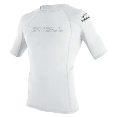 Image of O&#039;Neill Wetsuits Men&#039;s Basic Skins Short Sleeve Rash Guard, White, XS