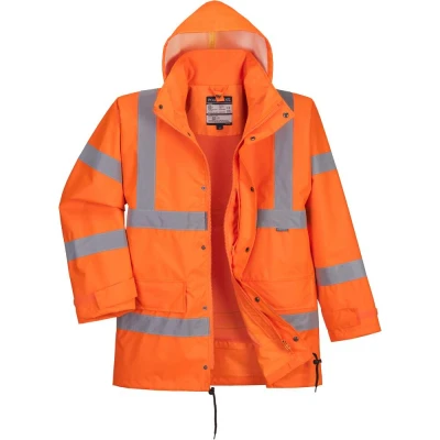 Image of Portwest Hi Vis Breathable Traffic Jacket (Interactive), Color: Orange, Size: L, RT63ORRL