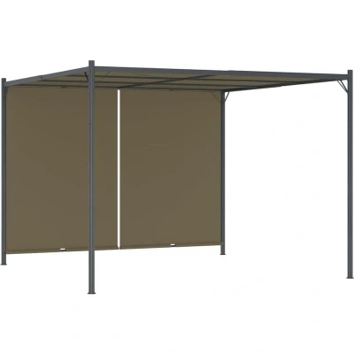 Image of vidaXL Garden Pergola with Retractable Roof 3x3 m Taupe 180 g/m²