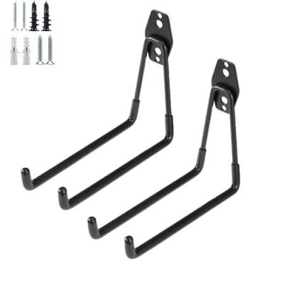 Image of PYBTOOL Heavy Duty Garage Hooks, Storage Utility Garden Tools Organizer, Wall Mount Steel Hooks(2Pack, Large U Hook)