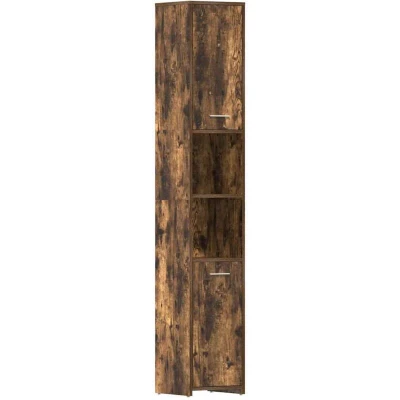 Image of vidaXL Bathroom Cabinet Smoked Oak 30x30x183.5 cm Engineered Wood