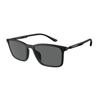 Image of Emporio Armani Sunglasses, Men&#039;s, Size: 56, Matte black/dark grey