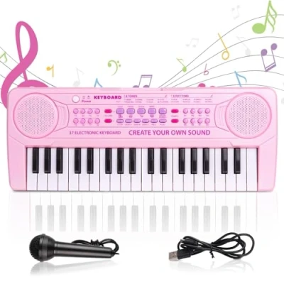 Image of m zimoon Kids Piano Keyboard, 37 Keys Electronic for Music Portable Multi Function Musical Instruments Educational Toy Birthday Boys Girls Children Beginner