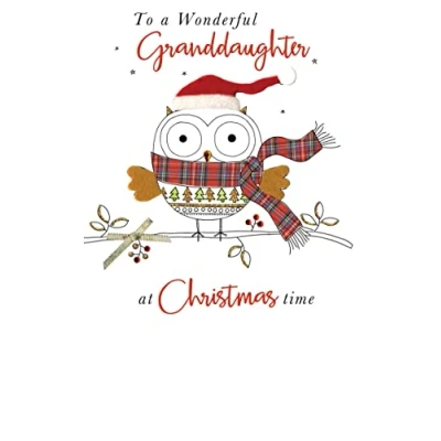 Image of Hand Finished Granddaughter Christmas Greeting Card Felt Tastic Xmas Cards XFTS005