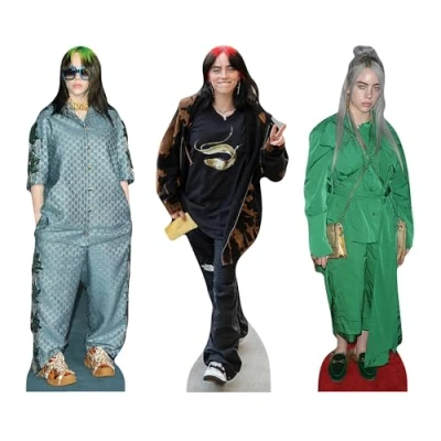 Image of Star Cutouts CS1395 Billie Eilish Shelf Top Pack Cardboard Cut Outs Height 31cm