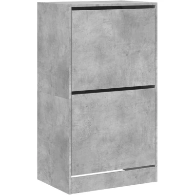 Image of vidaXL Shoe Cabinet with 2 Flip Drawers Concrete Grey 60x42x108 cm