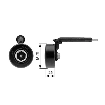 Image of PQR000080A Tensioner Pulley GATES FleetRunner Micro V Kit T39015 BMW: 5 Touring, Saloon, 3 LAND ROVER: Freelander I Off Road