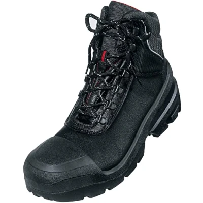 Image of Uvex Quatro Pro Black S3 Safety Boots Steel Toe &amp; Mid Sole, Black, Size 10.5 UK