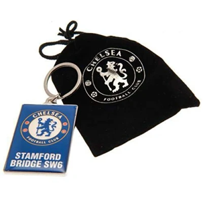 Image of Chelsea Official FC Stamford Bridge Keychain in Velvet Gift Bag Limited Stock