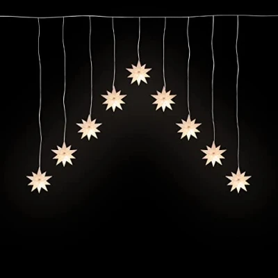 Image of Christmas Workshop 3D Star V Shape Curtain Lights Warm White