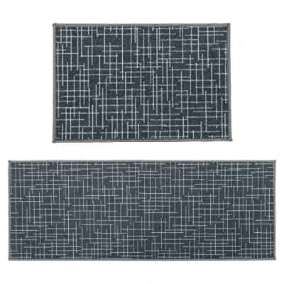Image of JVL Savio Machine Washable Doormat and Runner, Grey