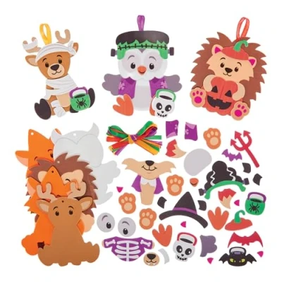 Image of Baker Ross FN286 Halloween Woodland Animals Decoration Kits Pack of 8, Arts and Crafts for Kids, Decorations
