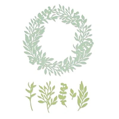 Image of Sizzix Thinlits Dies Wild Leaves Wreath by Lisa Jones, 665287, Multicolor, One Size