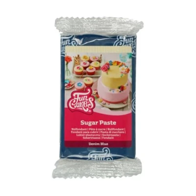 Image of FunCakes Sugar Paste Demin Blue, Easy to Use, Smooth, Flexible, Soft and Pliable, Perfect for Cake Decorating, Halal, Kosher Gluten Free, 250 g