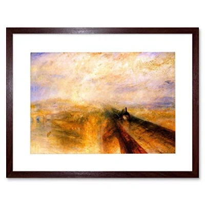 Image of Wee Blue Coo Turner Rain Steam Speed Great Western Rail Picture Framed Wall Art Print