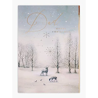Image of Clintons: Deer Woodland Scene Dad Christmas Card, Multi Colour, 155 x 235, 1148005