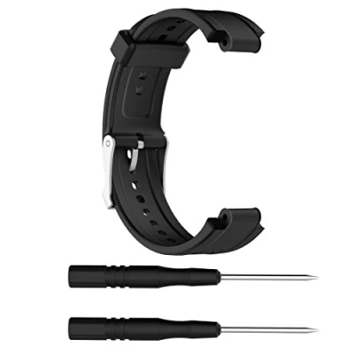 Image of AWADUO For Garmin Forerunner 25(Small) Replacement Band, Silicone Wrist Band Strap 25 Watch, Soft And Durable (Silicone Black)