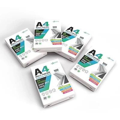 Image of Multi Purpose A4 Paper Office Bright White Printer Copier 5 Reams (2500 Sheets) 80gsm Multifunction Laser Inkjet (5 Reams)