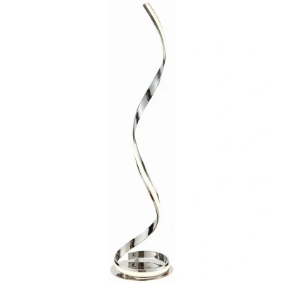 Image of Aria Integrated LED Floor Lamp Chrome Effect Plate &amp; White Acrylic 1 Light IP20