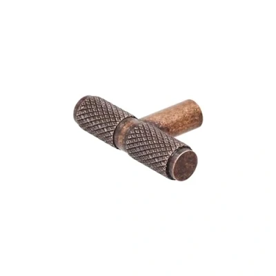 Image of Decoranddecor Knurled Gold/Brass l Bronze Matt Rose Gold Black Kitchen Bathroom Cabinet Door Drawer Handles Knobs (5cm Knob, Antique Copper)
