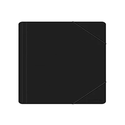 Image of Elasticated File Office Products PP A4 500 MICR Black/Document Archiving/Type 3 flap/Kind with Eraser/Material PP/Colour Black/Format / Dimensions (mm) 240x320