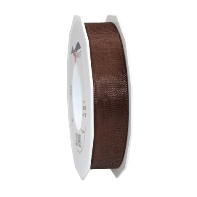 Image of C.E. Pattberg Präsent Europa Taffeta Ribbon Brown 25 mm width, 50 m length