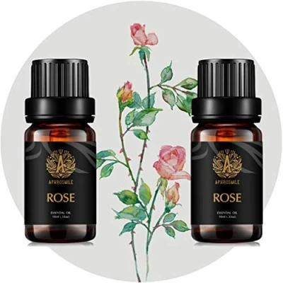 Image of Aromatherapy Essential Oils Set, 100% Pure &amp; Therapeutic Grade Rose Scent Set for Diffuser, Humidifier, Massage, Skin Care, Fragrance 2 * 10ml
