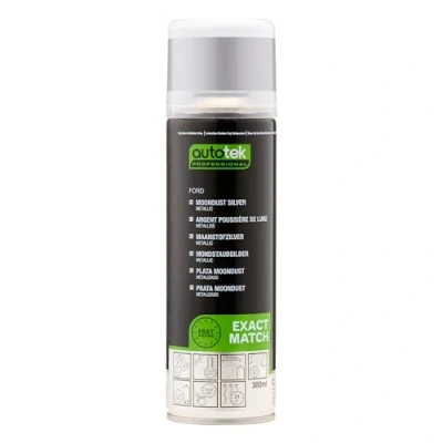 Image of Autotek Professional Exact Match Car Spray Paint, Ford Moondust Silver Metallic Aerosol Spray, 300 ml