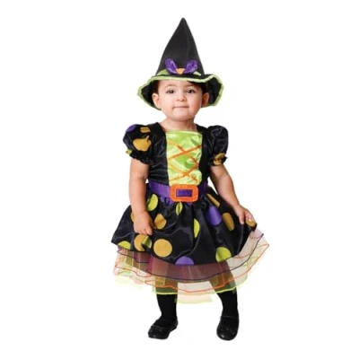Image of amscan (PKT) (PDBW12) Child Girls Cauldron Cutie Witch Costume (3 6m)