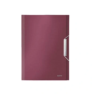 Image of Leitz A4 Expanding File with 6 Compartments, Elastic Band Fastener, Garnet Red, Style Range, 39570028