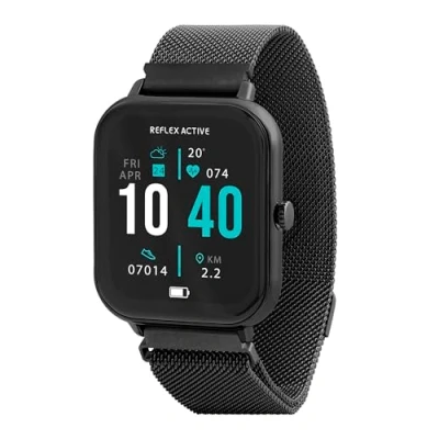 Image of Reflex Active Series 23 Black Mesh Strap Fitness Smart Watch