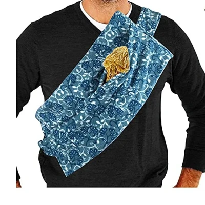 Image of Yih Vane Coral Fleece Reptile Carrier Sling for Lizards Bearded Dragons Small Animals