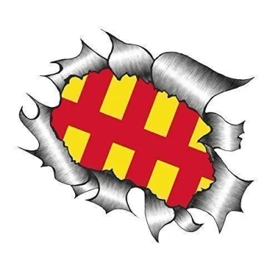 Image of Sticar it Ltd RIPPED TORN METAL Car Sticker Northumberland County Flag design Vinyl decal (Large 205x160mm approx)