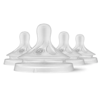 Image of Philips AVENT Natural Response Baby Bottle Nipples Flow 5, 6M+, 4pk, SCY965/04