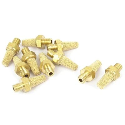 Image of sourcingmap M5 Thread Brass Pneumatic Air Exhaust Muffler Filter 10pcs