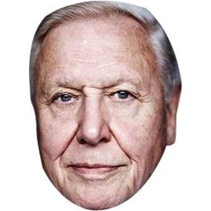 Image of FoxyPrinting David Attenborough Tv Star Celebrity Cardboard Party Face Mask Fancy Dress
