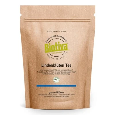 Image of Biotiva Lime Blossom Organic 100g Tea 100% Blossoms Tiliae flos Packed and Controlled in Germany (DE ECO 005)