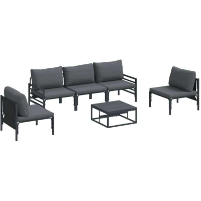 Image of Vidaxl Garden Sofa Set 6 pcs Anthracite Steel